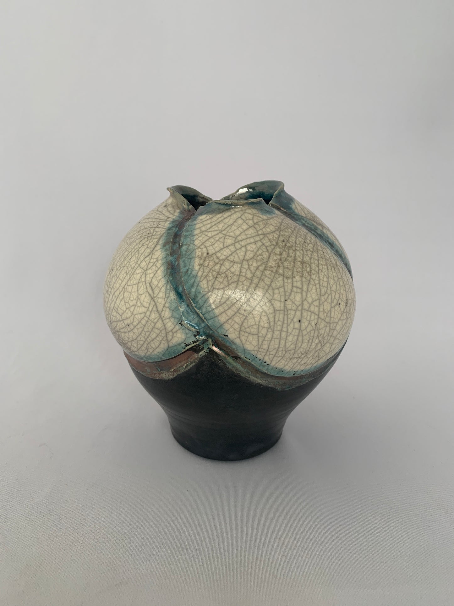 Raku Cloud Vase - Wide shouldered