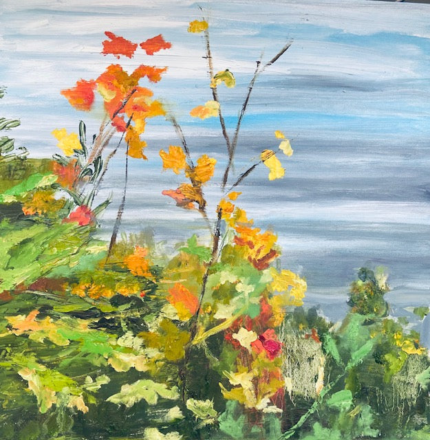 Fall Colours at the Lakeside  (20 X 20)