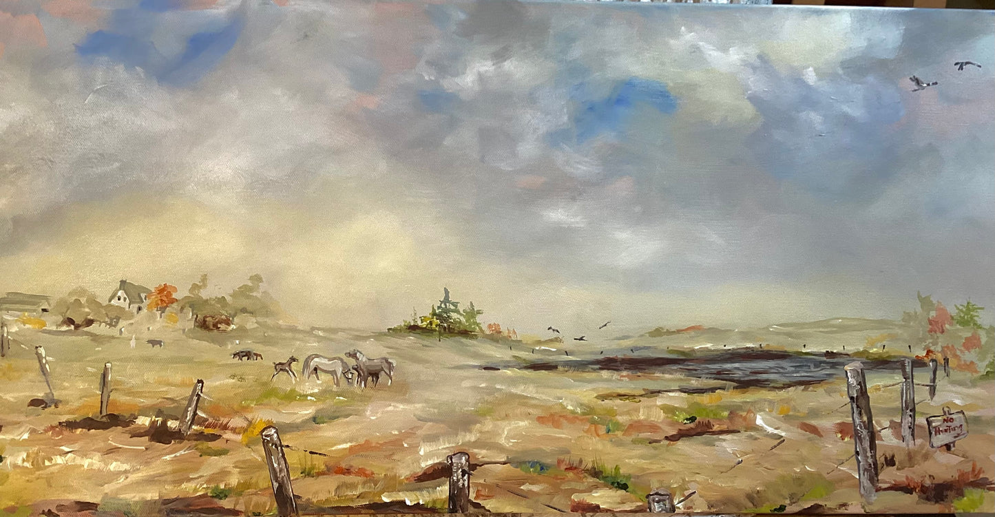 Morning on Sand Point Meadow (15 X 30)