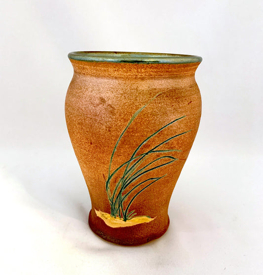 Raku Fired Beach Grass Vase