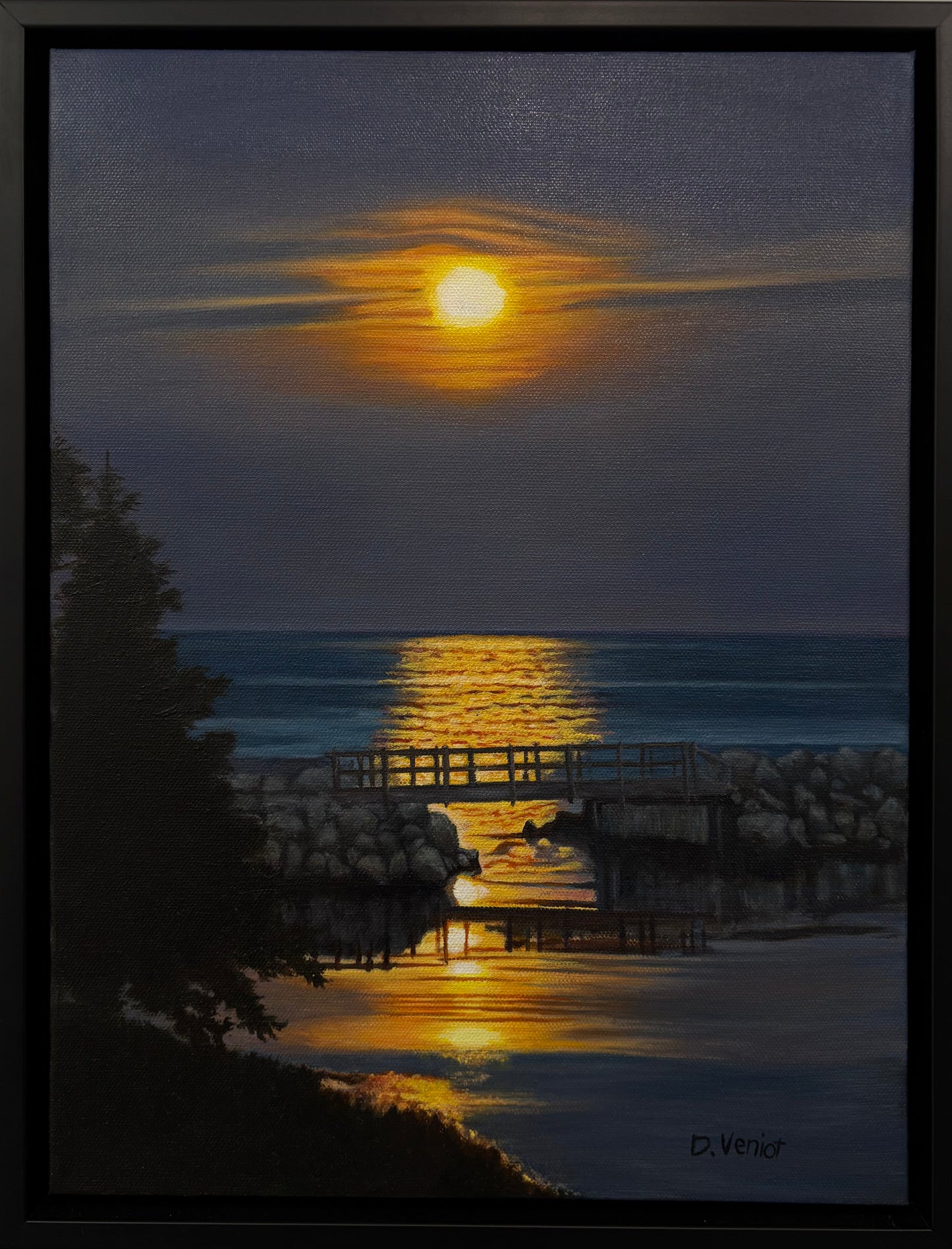 Moon over White Point (12 X 16)