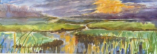 Sunset Over the Salt Marsh (10 X 29)